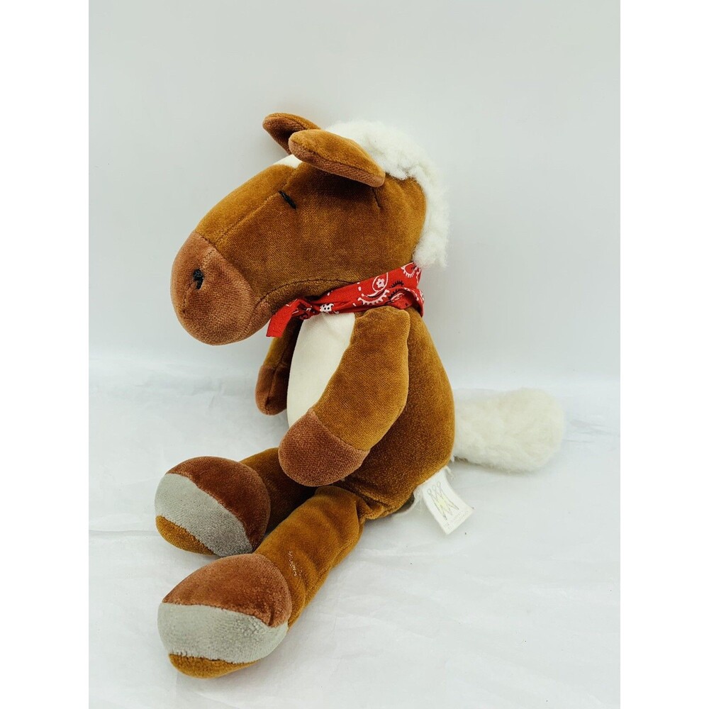 Manhattan Velour Plush Floppy Horse Brown Soft Stuffed Animal Bandana *Faded Tag - Picture 9 of 10